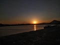 Fateh sagar lake sunset view at udaipur