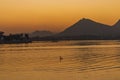 Fateh Sagar lake during sunset