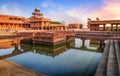 Fatehpur Sikri medieval red sandstone architecture at Agra India at sunset Royalty Free Stock Photo