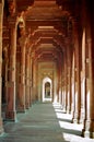 Fatehpur Sikri Red column corridor, India Royalty Free Stock Photo