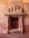 FATEPHUR SIKRI, INDIA- MARCH, 27, 2019: window on an ancient indian palace