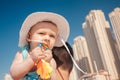 Father And Baby Boy At The JBR Beach