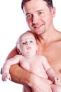 Father and baby boy portrait Royalty Free Stock Photo