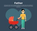 Father with a Baby Carriage Banner