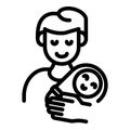 Father with baby kid icon, outline style Royalty Free Stock Photo