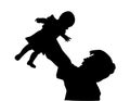 Father with baby silhouette