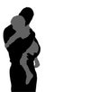 Father carrying his son silhouette with copy space Royalty Free Stock Photo