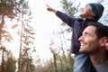 Father Carrying Son On Shoulders During Countryside Walk Royalty Free Stock Photo