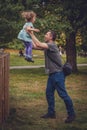 Father catching daughter Royalty Free Stock Photo