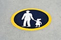 Father with child traffic sign