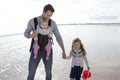 Father with Children on the Beach