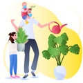 father with children watering houseplants man spending time with kids doing housework