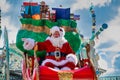 Father Christmas   character in the Christmastime Parade Royalty Free Stock Photo