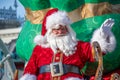 Father Christmas   character in the Christmastime Parade Royalty Free Stock Photo