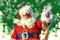 Father Christmas waving Royalty Free Stock Photo