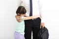 Father comforting his crying daughter Royalty Free Stock Photo