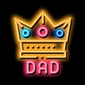 Father Crown neon glow icon illustration