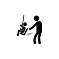 Father Dad Daddy Son Family Parent Parenthood Fatherhood Icon. child with father on a swing icon. Simple black family icon. Can be