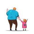 Father Daddy Telling Daughter Girl Love Bonding Togetherness Cartoon