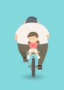 Father and daughter on bicycle illustration