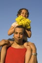 Father, daughter, blue sky Royalty Free Stock Photo