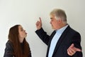 Father scolds with rebellious teenage daughter Royalty Free Stock Photo
