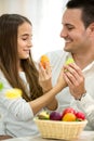 Father and daughter with Easter eggs Royalty Free Stock Photo