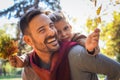 Father and daughter have fun together outside. Royalty Free Stock Photo