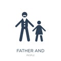father and daughter icon in trendy design style. father and daughter icon isolated on white background. father and daughter vector