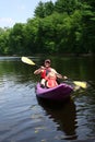 Father and daughter kayaking