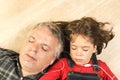 Father and daughter listening music together Royalty Free Stock Photo