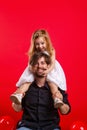 Father daughter piggyback Royalty Free Stock Photo