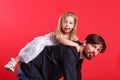 Father daughter piggyback Royalty Free Stock Photo