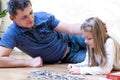 Father daughter puzzle Royalty Free Stock Photo