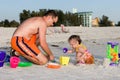 Father & Daughter Sandcastle