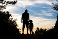 Father and daughter silhouette