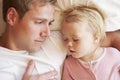 Father And Daughter Sleeping In Bed Royalty Free Stock Photo