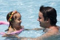 Father and daughter in Swimming pool Royalty Free Stock Photo