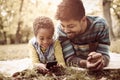 African American family in nature. Royalty Free Stock Photo