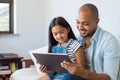 Father and daughter using tablet Royalty Free Stock Photo
