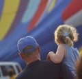 Father Daughter Watching Hot Air Balloons Royalty Free Stock Photo