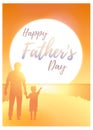 Father day greeting on sunset scenery BG