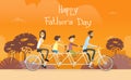 Father Day Holiday, Family Ride Tandem Bicycle
