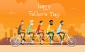 Father Day Holiday, Man Group Generation Ride Tandem Bicycle