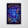 Father Day Neon Flyer