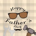 Father day poster with a glasses and hammer