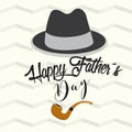 Father day poster with a hat and pipe smoke