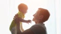 Father demonstrates love and careness to baby daughter Royalty Free Stock Photo