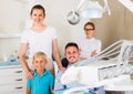 Father of the family is sitting in dental chair Royalty Free Stock Photo