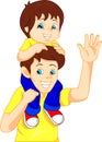 Father giving his son piggyback ride Royalty Free Stock Photo